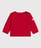 Babies' sailor jumper in plain wool and cotton POMPEI red