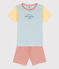 Children's Unisex Three-Tone Pinstriped Cotton Short Pyjamas MIMI /MULTICO