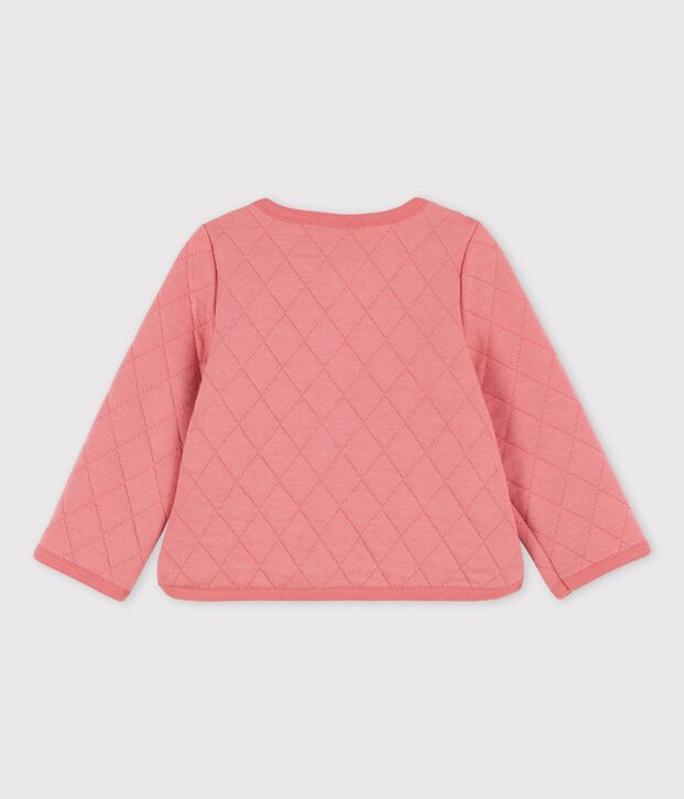 Babies' Quilted Tube Knit Cardigan pink