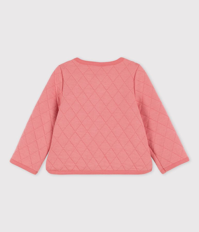 Babies' Quilted Tube Knit Cardigan pink