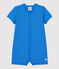 Babies' Spotted Organic Cotton Playsuit BRASIER blue/MARSHMALLOW grey