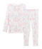 Girls' Snugfit Ribbed Pyjamas MARSHMALLOW white/MULTICO white