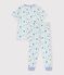 Children's printed cotton pyjamas with short sleeves and long legs blue/multicolor