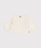 Babies' wool and cotton cardigan MARSHMALLOW white