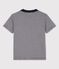 Boys' Short-Sleeved Cotton T-Shirt SMOKING blue/MARSHMALLOW white