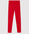Girls' Elastane Jersey Leggings TERKUIT red