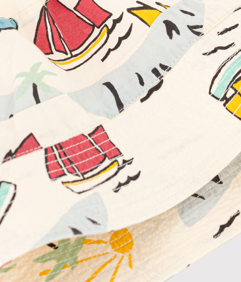 Baby's Poplin Explorer Sun Hat Ecru/multicolor