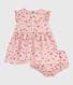 Babies' sleeveless cotton dress with matching bloomers