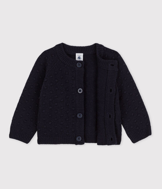 Babies' Wool Knit Cardigan SMOKING blue
