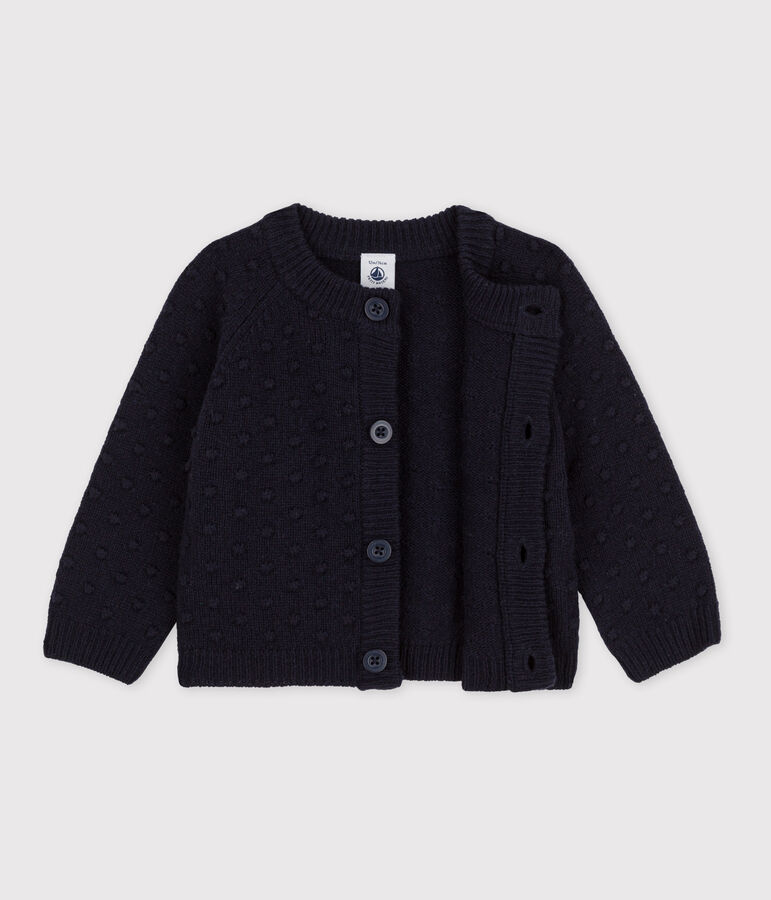 Babies' Wool Knit Cardigan blue