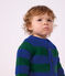 Babies' stripy wool and cotton knit cardigan multicolor/green