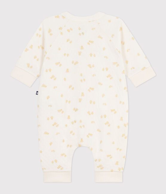 Babies' cotton playsuit with printed chicks MILK /MULTICO