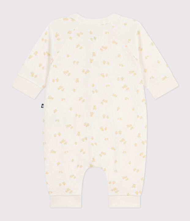 Babies' cotton playsuit with printed chicks Ecru/multicolor