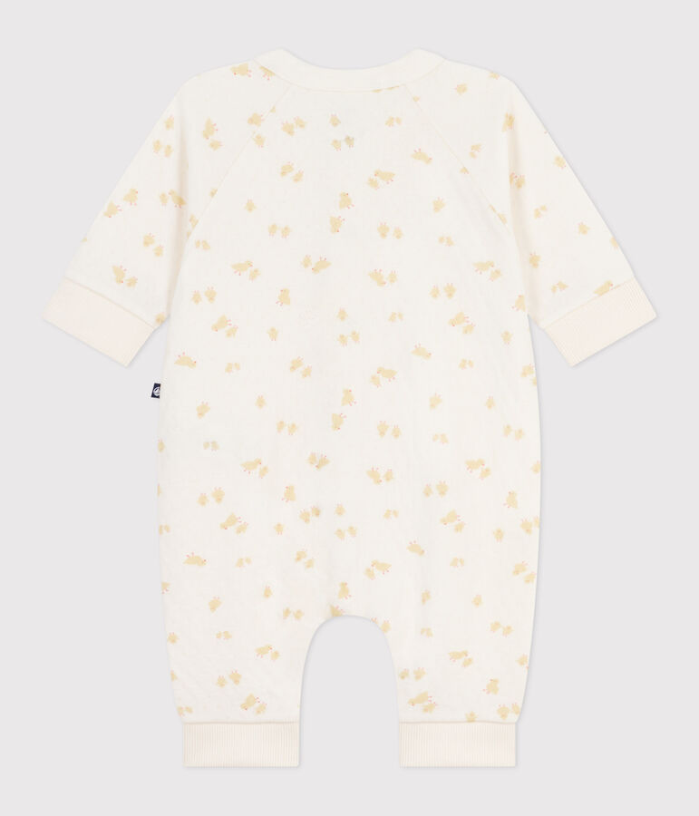 Babies' cotton playsuit with printed chicks Ecru/multicolor