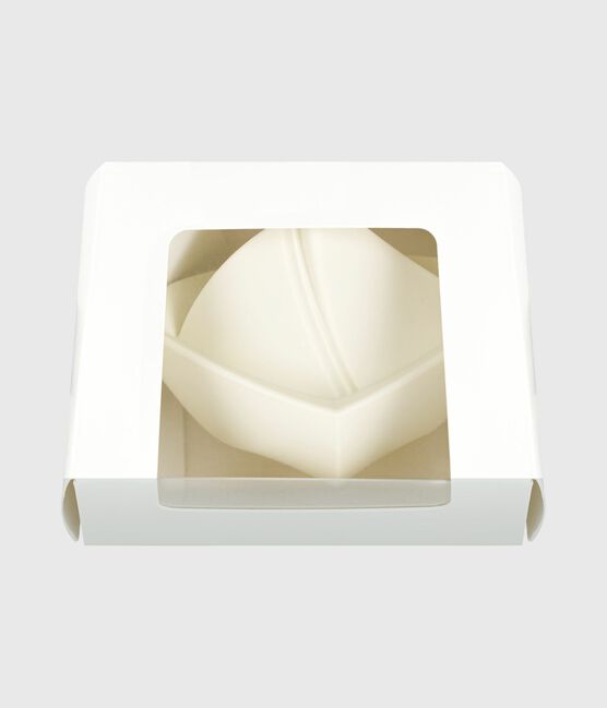 Babies' silicone boat bath toy MARSHMALLOW white