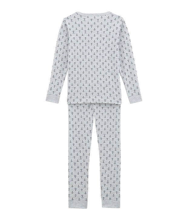 Little boy's fitted pyjamas. grey/blue