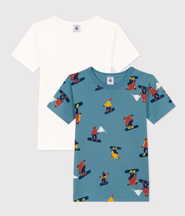 Boys' Snowboard Short-Sleeved Cotton T-shirts - 2-Pack multicolor