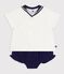 ifBabies' 2-piece cotton outfit, the T-shirt top has a sailor collar multicolor