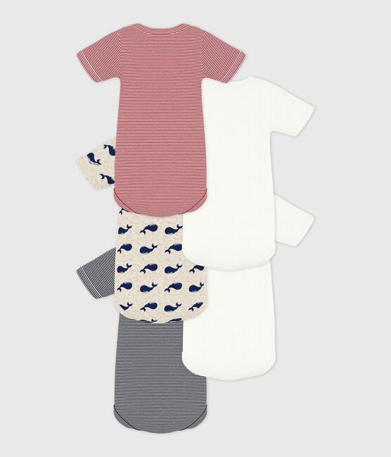 Pack of babies' short-sleeved whale print cotton bodies variante 1