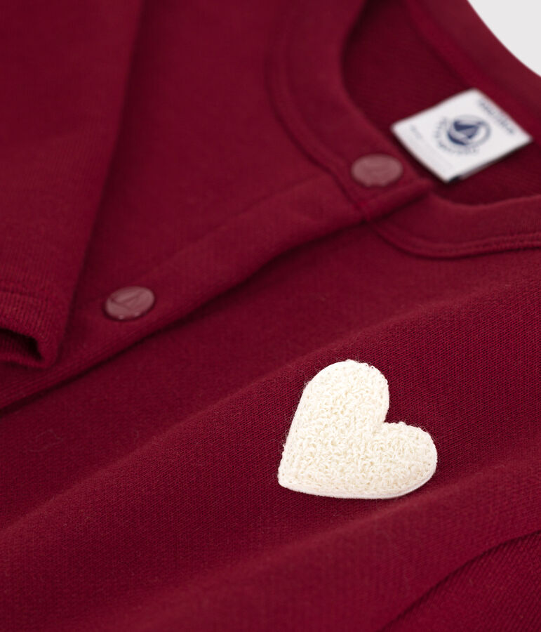 Little girls' fleece cardigan red