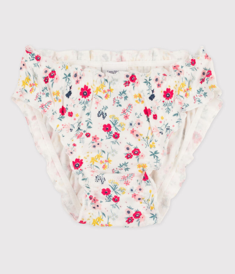 Girls' Cotton Briefs white/multicolor