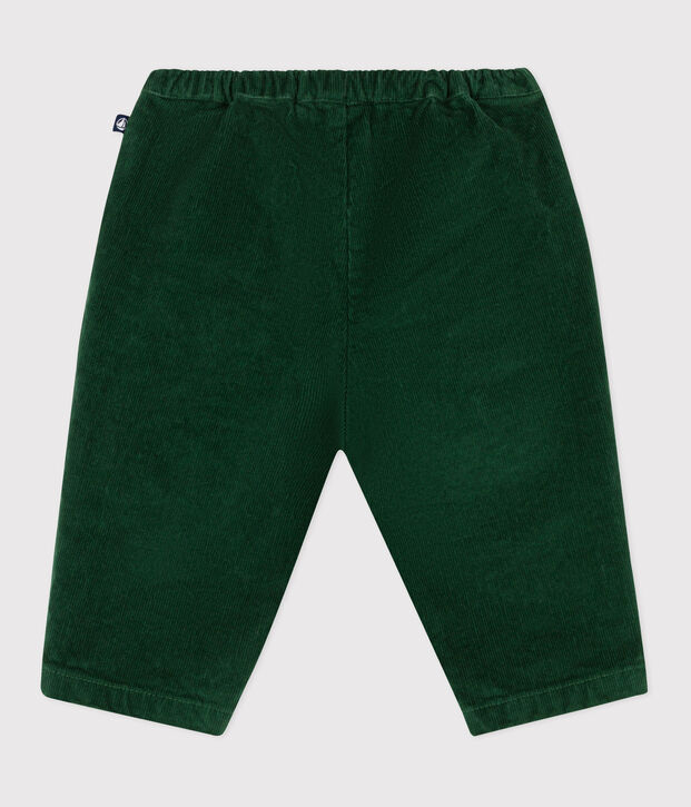 Babies' plain corduroy trousers green