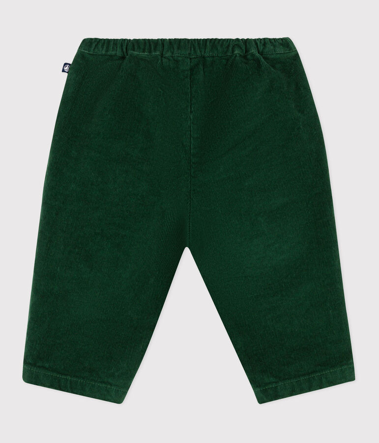 Babies' plain corduroy trousers green