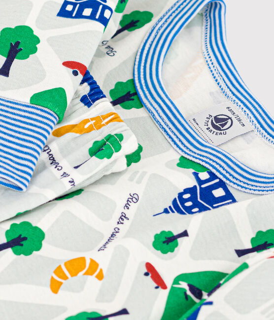 Children's Paris Print Cotton Pyjamas MARSHMALLOW white/MULTICO white