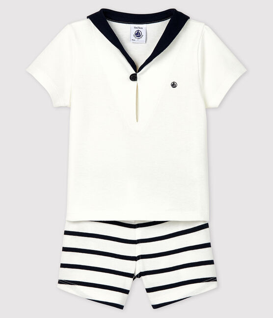 Baby Boys' Clothing - 2-Piece Set MARSHMALLOW white/SMOKING blue