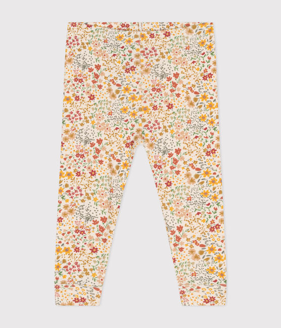 Babies' cotton leggings AVALANCHE white/MULTICO