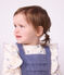 Babies' long-sleeved floral-print cotton blouse Ecru/multicolor