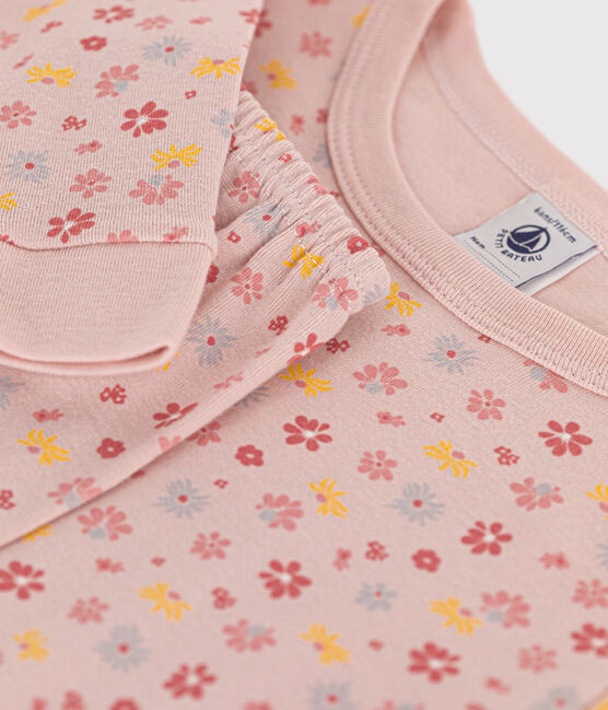 Children's Pyjamas in Floral Print Cotton SALINE /MARSHMALLOW