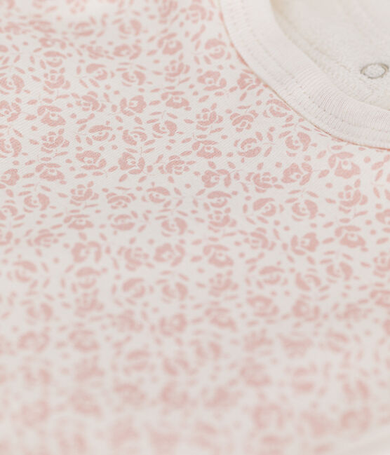 Babies' Printed Cotton Bib MARSHMALLOW /PANTY
