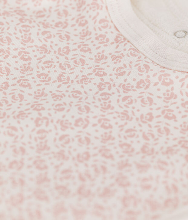 Babies' Printed Cotton Bib white/pink