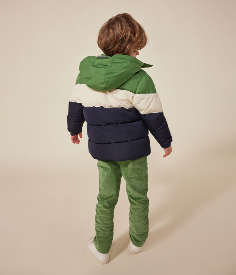 Boys' puffer jacket blue/multicolor