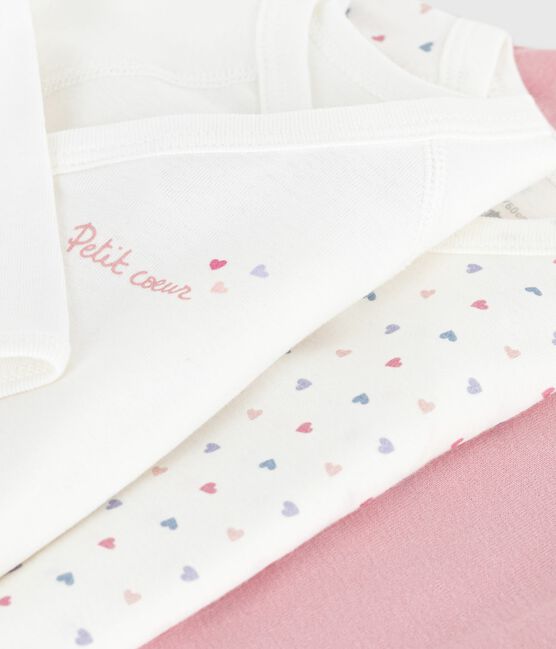 Pack of babies' long-sleeved printed cotton wrapover bodies variante 2