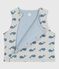 Babies' sleeveless reversible whale-print cotton cardigan CO2 /ADRIATIC