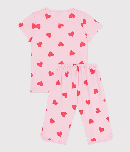 Children's heart print cotton capri pyjamas MARQUISE /PEACHY