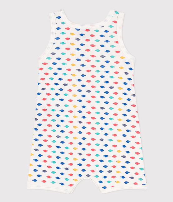 Babies' Cotton Marine Animals Playsuit MARSHMALLOW white/MULTICO white
