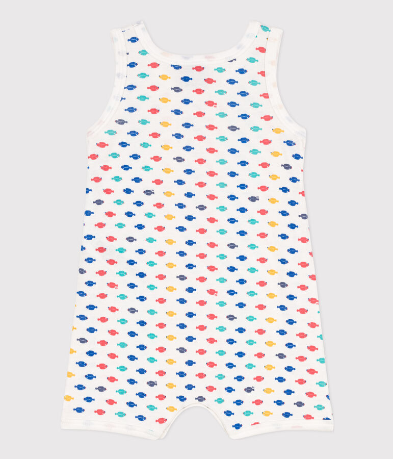 Babies' Cotton Marine Animals Playsuit white/multicolor