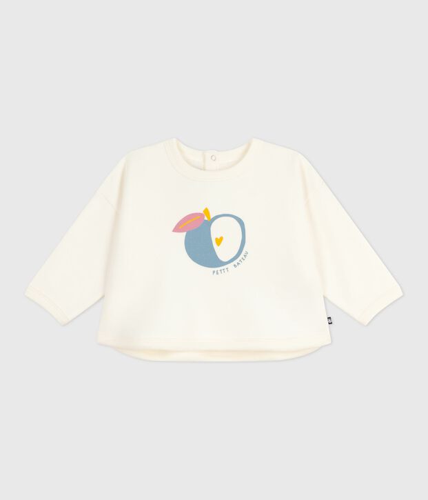 Baby sweatshirt in soft and warm cotton MILK