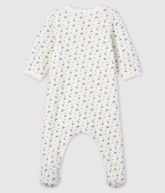 Baby Girls' floral print Velour Bodyjama MARSHMALLOW white/MULTICO white
