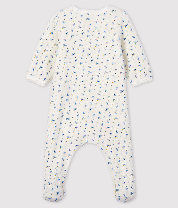Baby Girls' floral print Velour Bodyjama white/multicolor