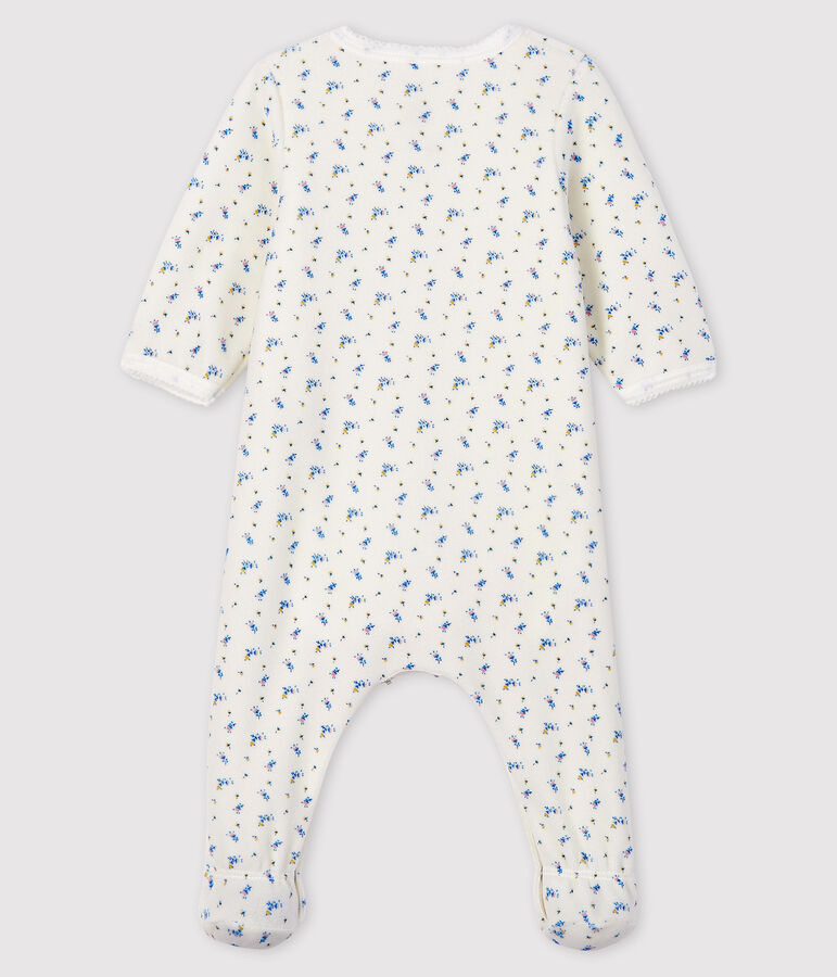 Baby Girls' floral print Velour Bodyjama MARSHMALLOW white/MULTICO white