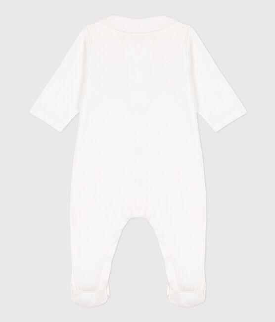 Mini Heart Patterned Cotton Sleepsuit MARSHMALLOW white
