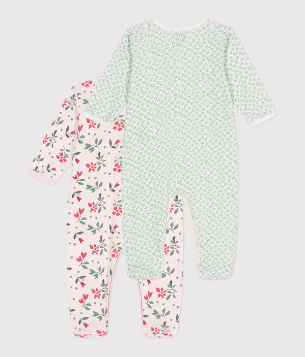 Babies' floral cotton pyjamas - 2-pack multicolor