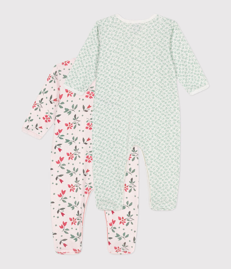 Babies' floral cotton pyjamas - 2-pack multicolor