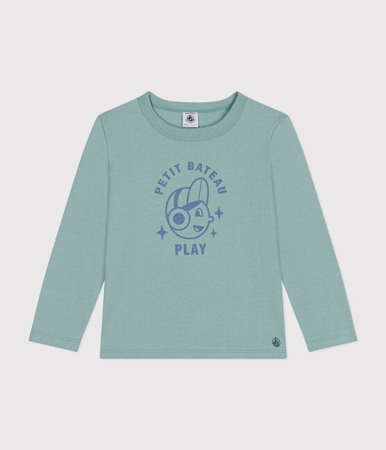 Boys' long-sleeved fine jersey T-shirt PAUL green