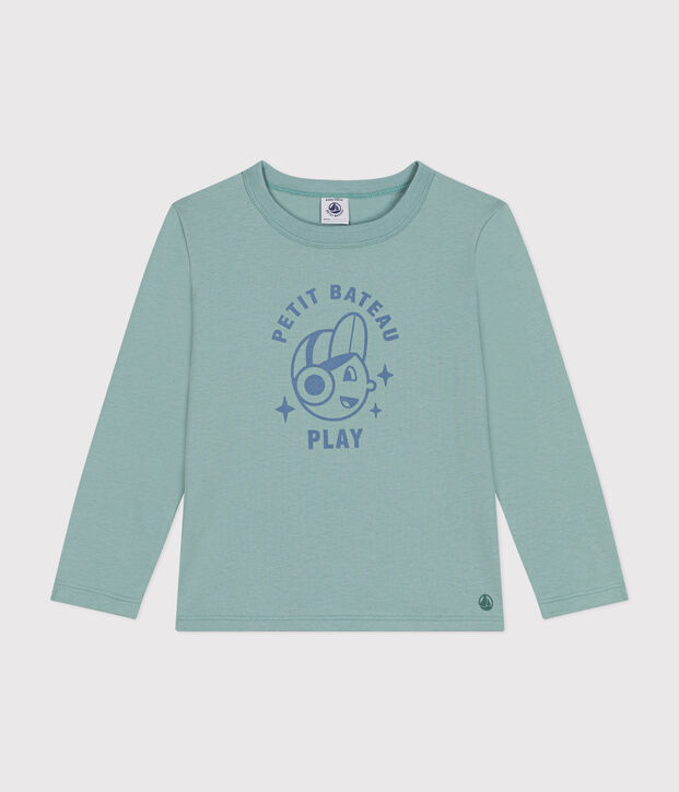 Boys' long-sleeved fine jersey T-shirt green