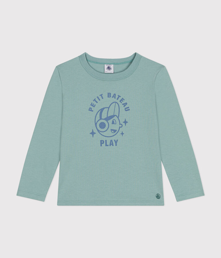 Boys' long-sleeved fine jersey T-shirt green